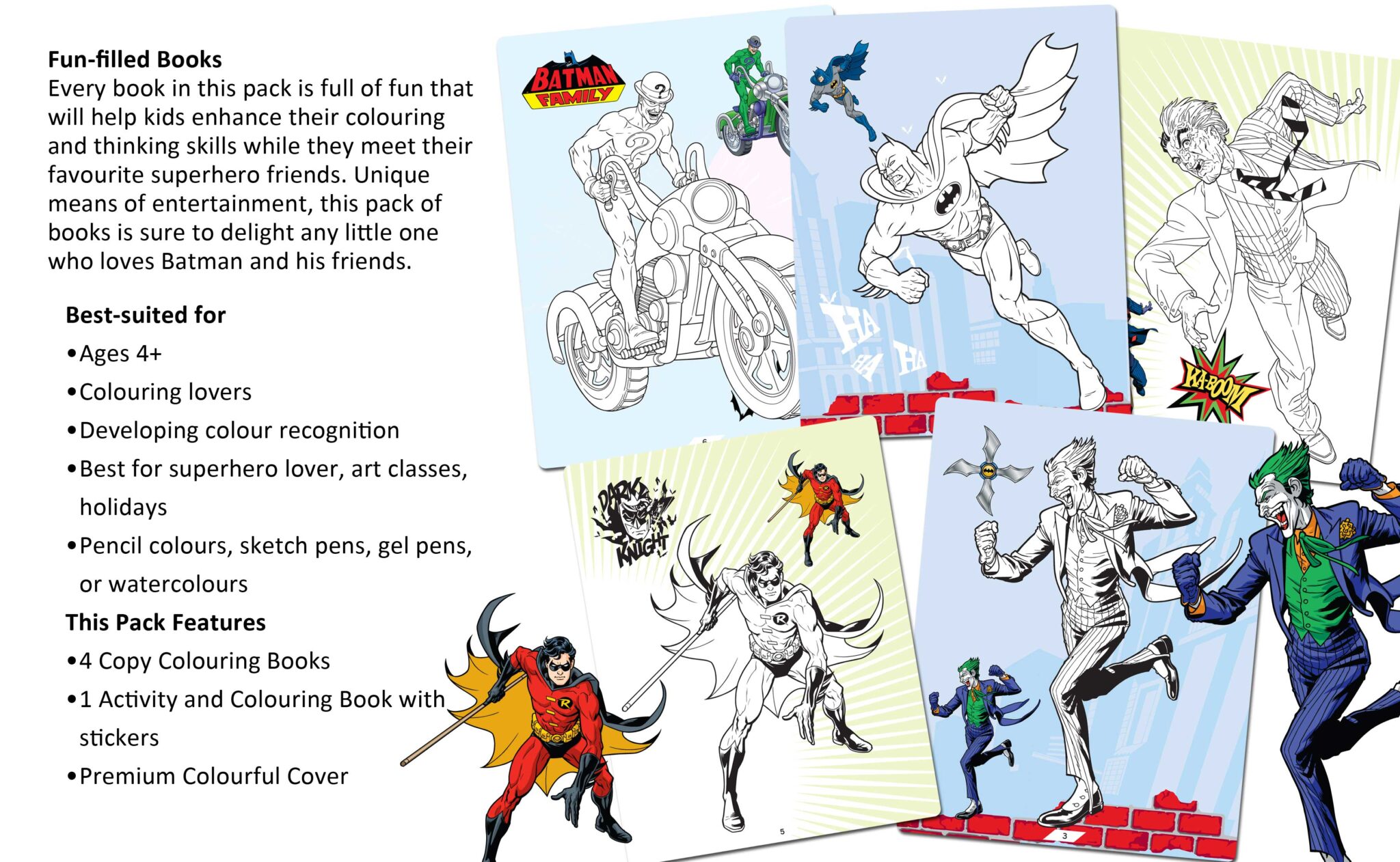 Batman Copy Colouring and Activity - 5 Books Pack