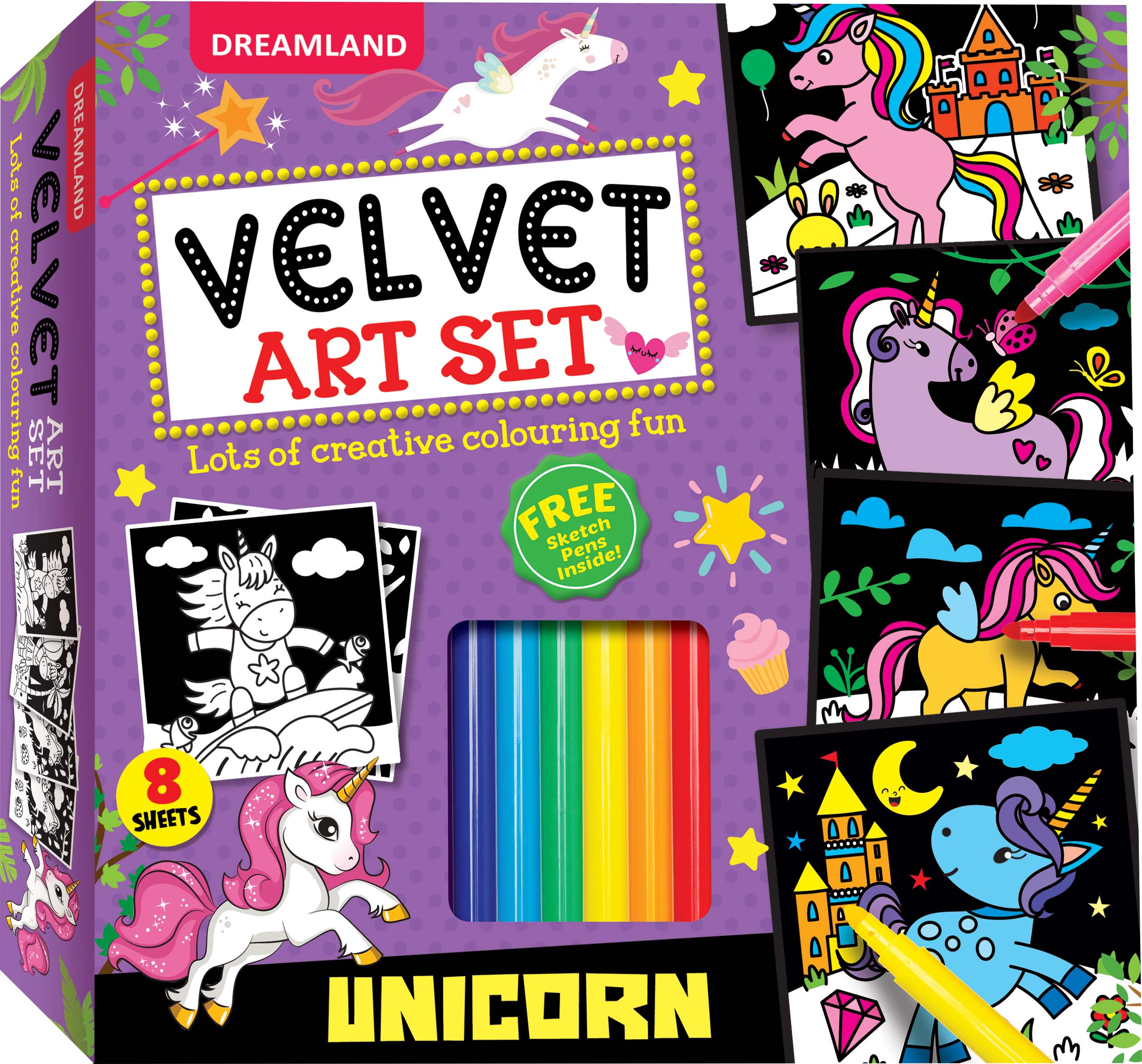 Unicorn – Velvet Art Set With 10 Free Sketch Pens