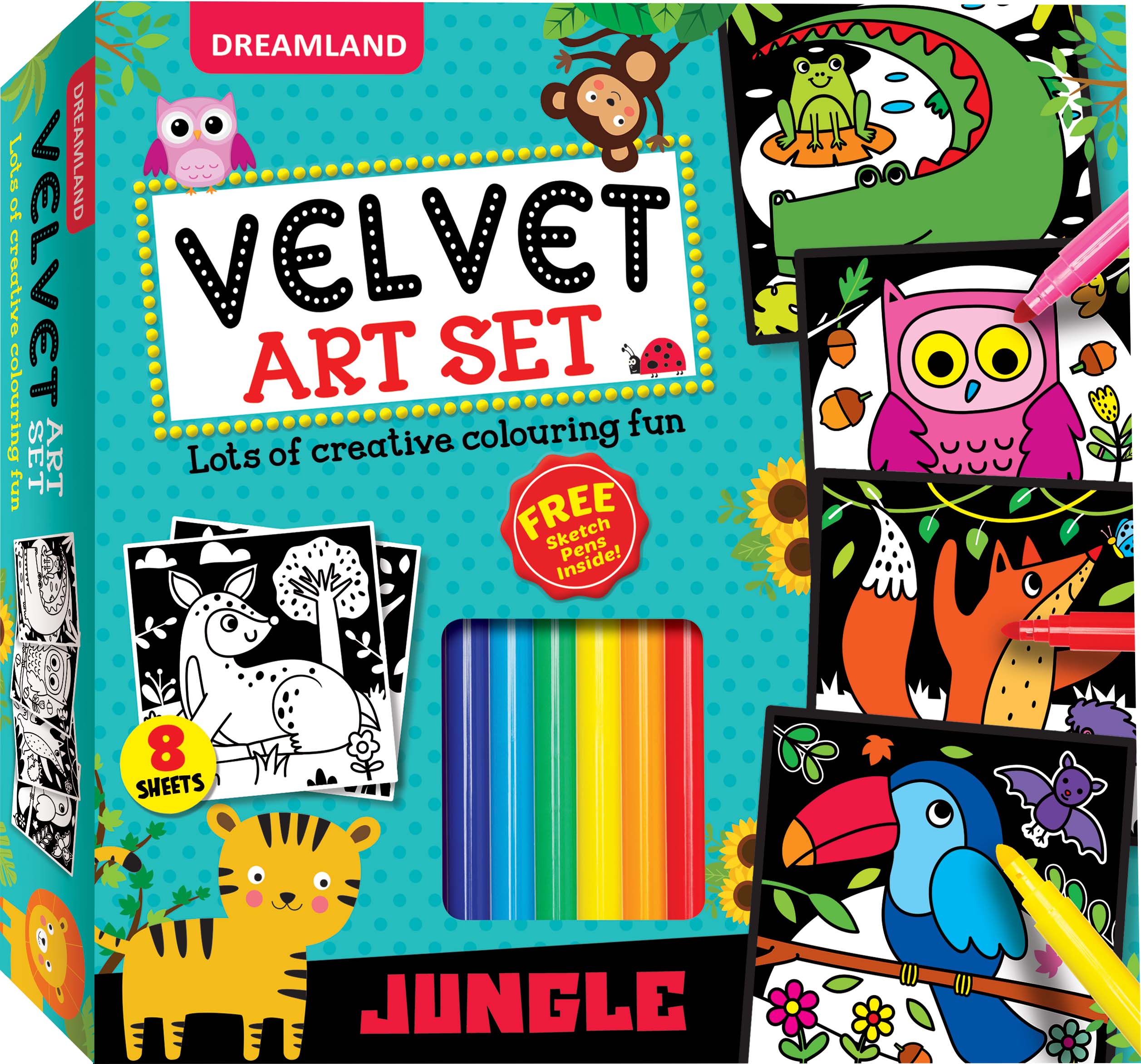 Jungle – Velvet Art Set With 10 Free Sketch Pens